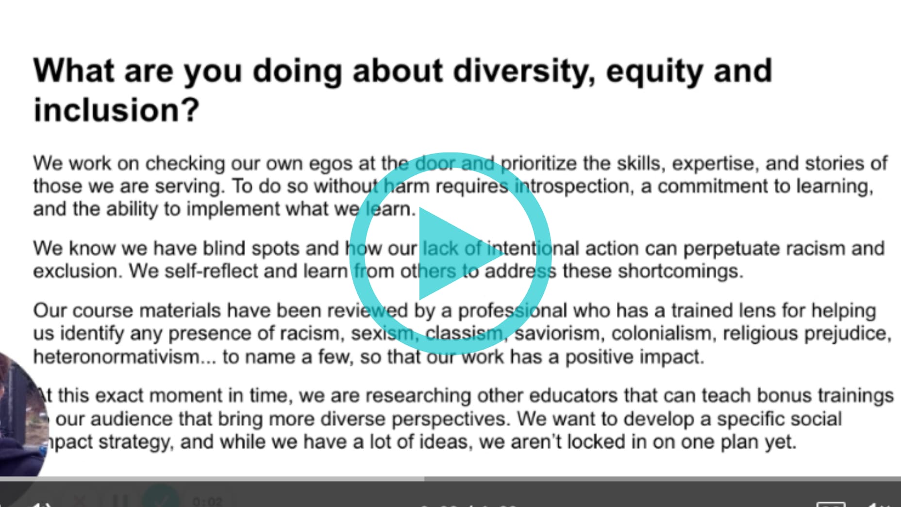 Diversity, equity and inclusion