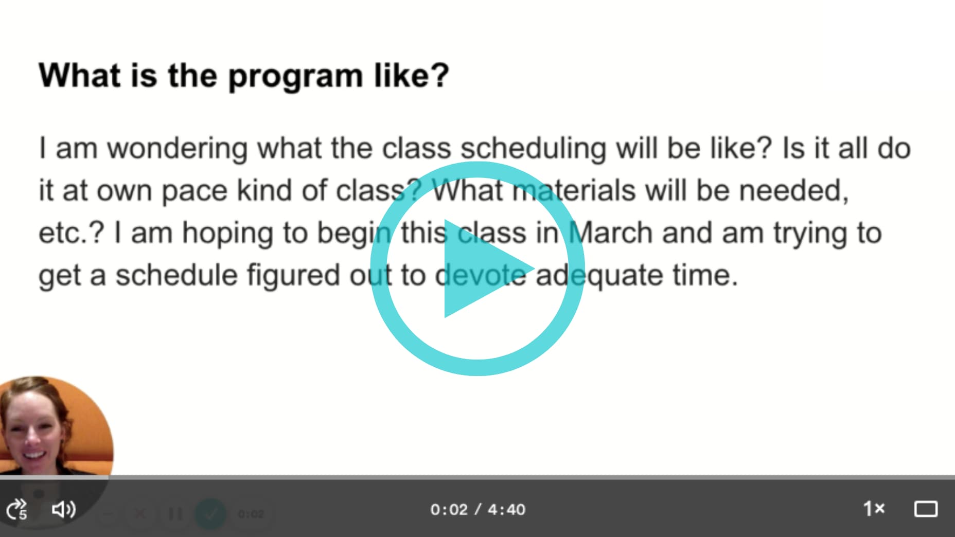 Schedule for grant writing program